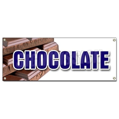 Signmission CHOCOLATE BANNER SIGN milk dark semi sweet homemade candy belgium sale B-Chocolate